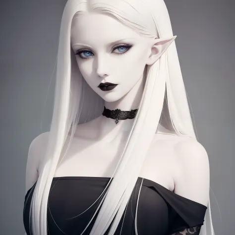 a blond woman with white crop cut hair, full body, pale goth beauty, perfect white haired girl, with long white hair, very beaut...