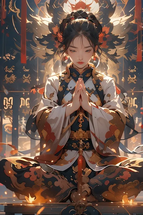 (masterpiece:1.2),best quality,PIXIV,taoist,(meditation:1.1),
solo,a sexy girl ,chinese wuxia，Meditate cross-legged， in front of...