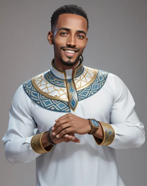 handsome ethiopian man eyes to the camera, avatar, clean, portrait , Best quality, masterpiece, ultra high res, (photorealistic:...
