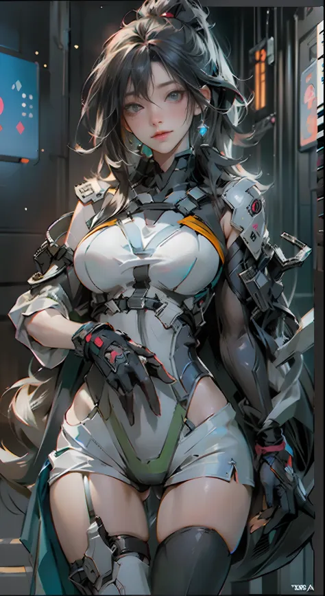 ((best qualityer)), ((tmasterpiece)), (a detailed: 1.4), 3d, image of a beautiful cyberpunk woman, 1 girl, wide buttock, big ass...