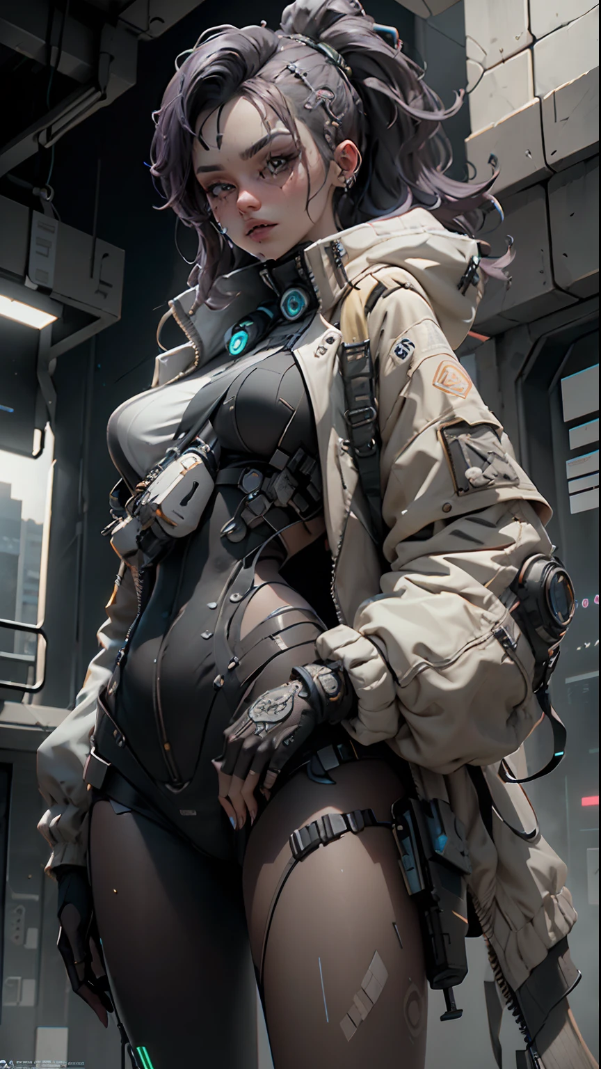 ((Best quality)), ((masterpiece)), (highly detailed:1.3), 3D, beautiful cyberpunk women with thick voluminous hair, nijiloraeagle,HDR (High Dynamic Range),Ray Tracing,NVIDIA RTX,Super-Resolution,Unreal 5,Subsurface scattering,PBR Texturing,Post-processing,Anisotropic Filtering,Depth-of-field,Maximum clarity and sharpness,Multi-layered textures,Albedo and Specular maps,Surface shading,Accurate simulation of light-material interaction,Perfect proportions,Octane Render,Two-tone lighting,Low ISO,White balance,Rule of thirds,8K RAW,