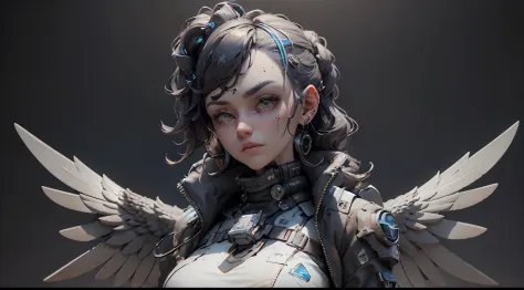 ((Best quality)), ((masterpiece)), (highly detailed:1.3), 3D, beautiful cyberpunk women with thick voluminous hair, nijiloraeagl...