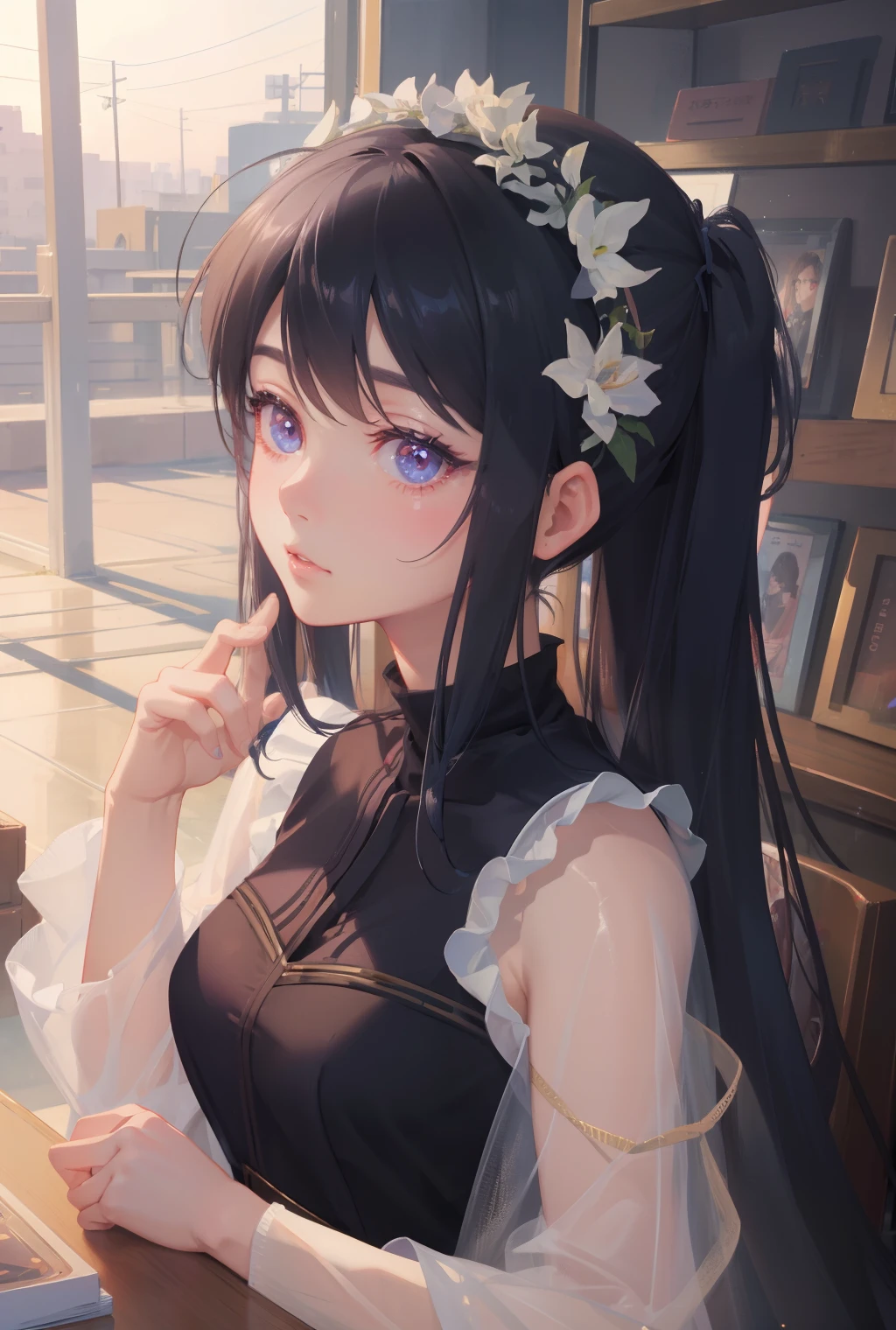 dreamy, (masterpiece), best quality, 1girl, amazing, beautiful detailed eyes, fine details, depth of field, extremely detailed CG,