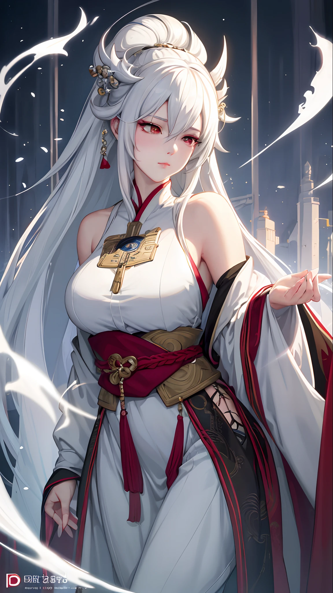 a close up of a woman with white hair and a white mask, beautiful character painting, guweiz, artwork in the style of guweiz, white haired deity, by Yang J, epic exquisite character art, stunning character art, by Fan Qi, by Wuzhun Shifan, guweiz on pixiv artstation