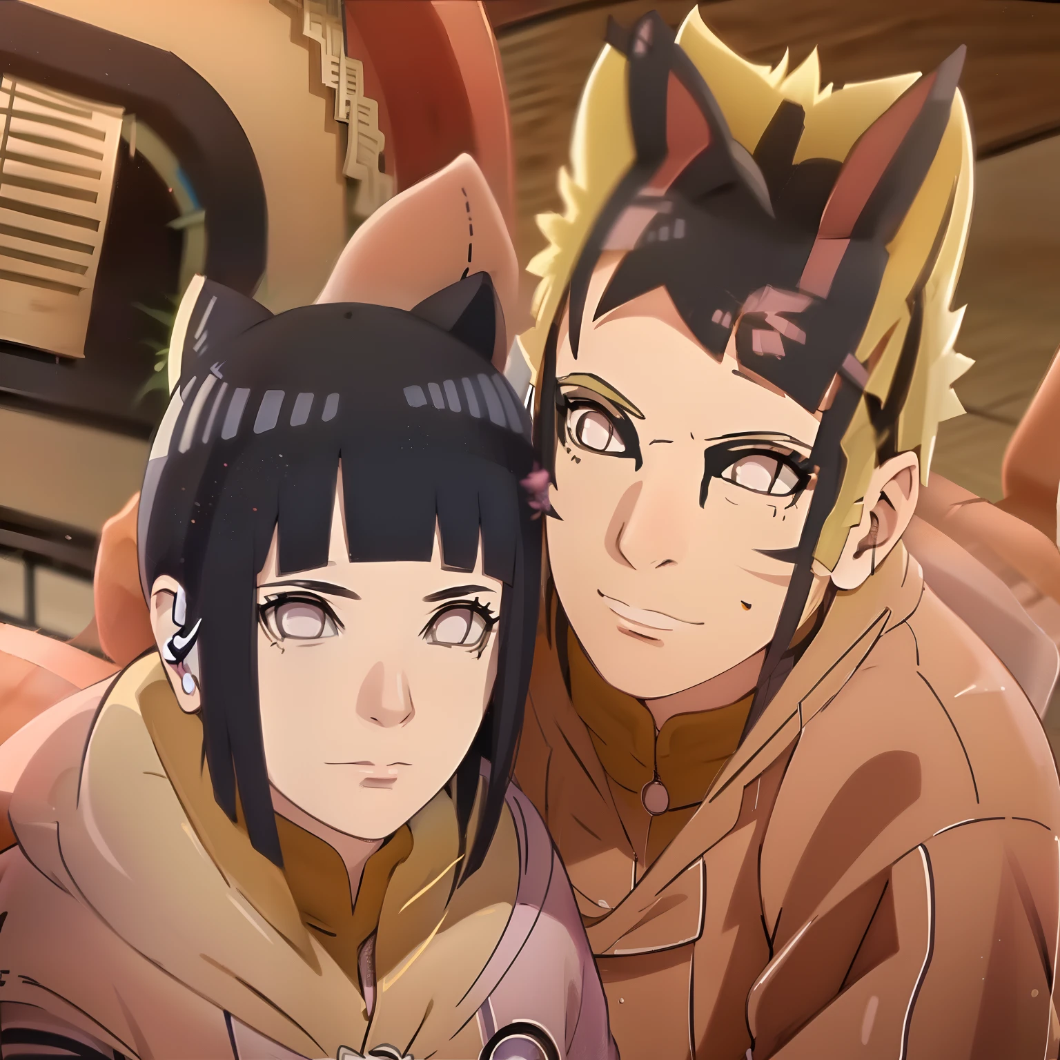 Hinata e Naruto linda, lindo, alta, alto super realista e bem detalhado em konoha