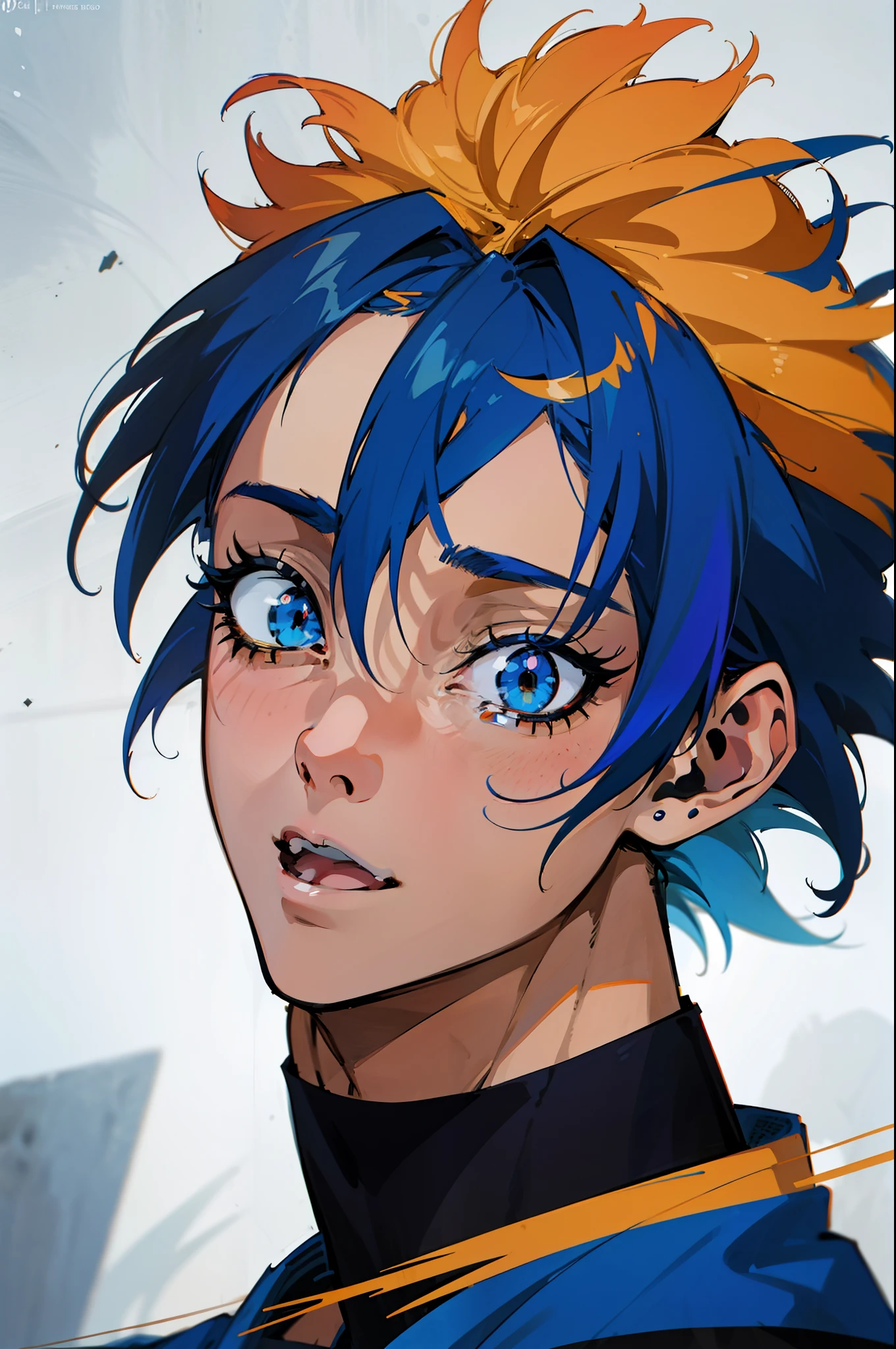 personagem anime de um jogador de futebol com cabelo azul e um uniforme azul, Fanart oficial Behance HD, Digital anime illustration, Kentaro Miura estilo de arte, Wojtek FUS, 2d illustration, Kentaro Miura Arte, 2d illustration, arte de anime digital detalhada, fanart requintada altamente detalhada, Concept Art Digital Illustration, estilo pintura digital, full art illustration