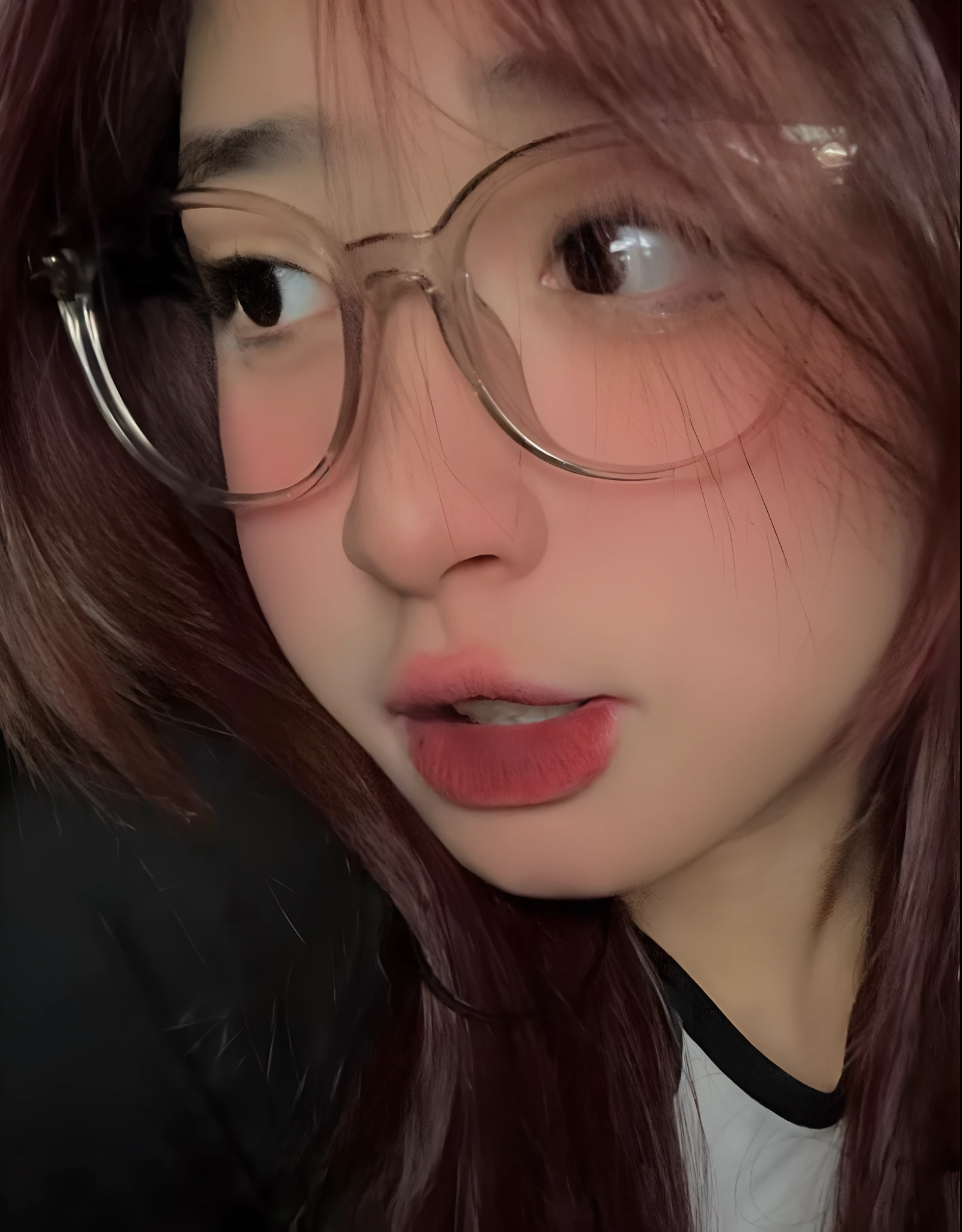 A close up of a woman with glasses on her face - SeaArt AI