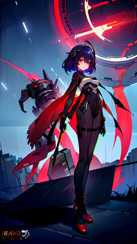 anime girl in red cape standing in front of a huge clock, from arknights, trending on artstation pixiv, badass anime 8 k, style ...