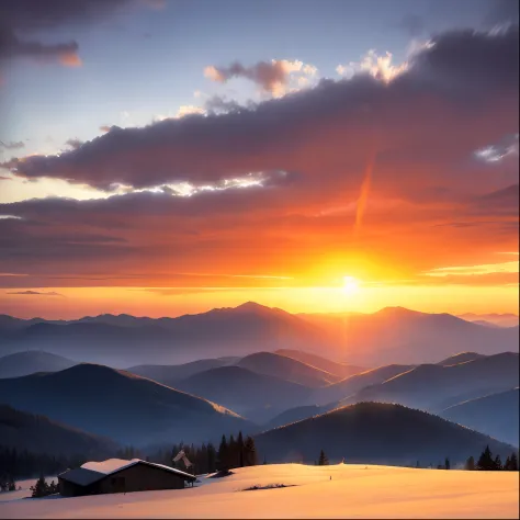 Sunrise over the mountains