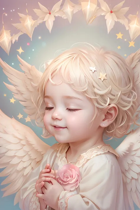 Blessings of Angels､Bright background、heart mark、tenderness､A smile、Gentle､Baby Angel