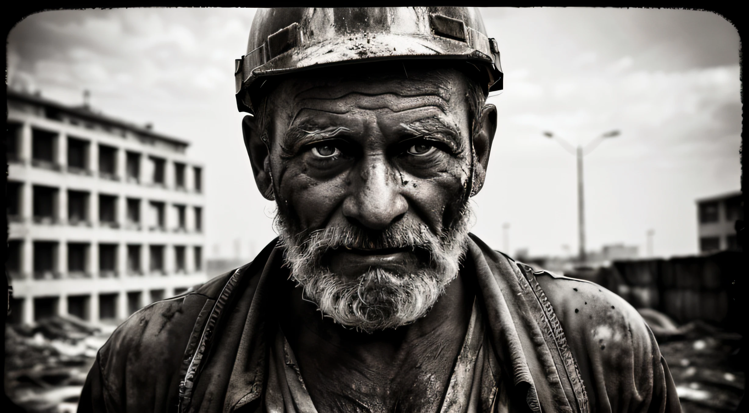 dirty construction worker, documentary photography, photojournalism, pulitzer prize winning essay, candid, black and white, bw,draganv2