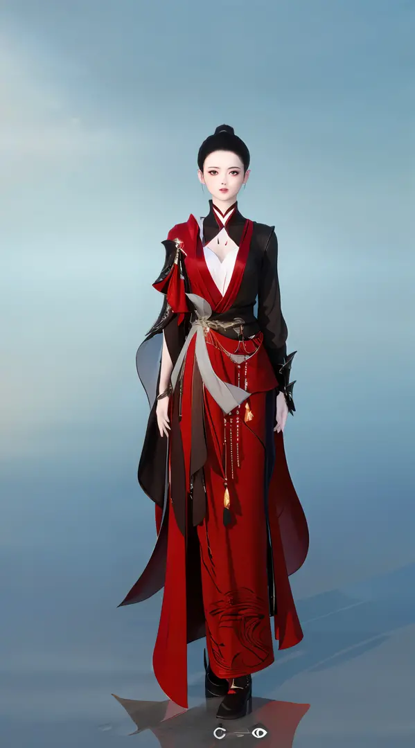 1girll（Clear face）、Full body standing painting，独奏，Transparent background，Game character costume design，Gorgeous dress，Realistic ...