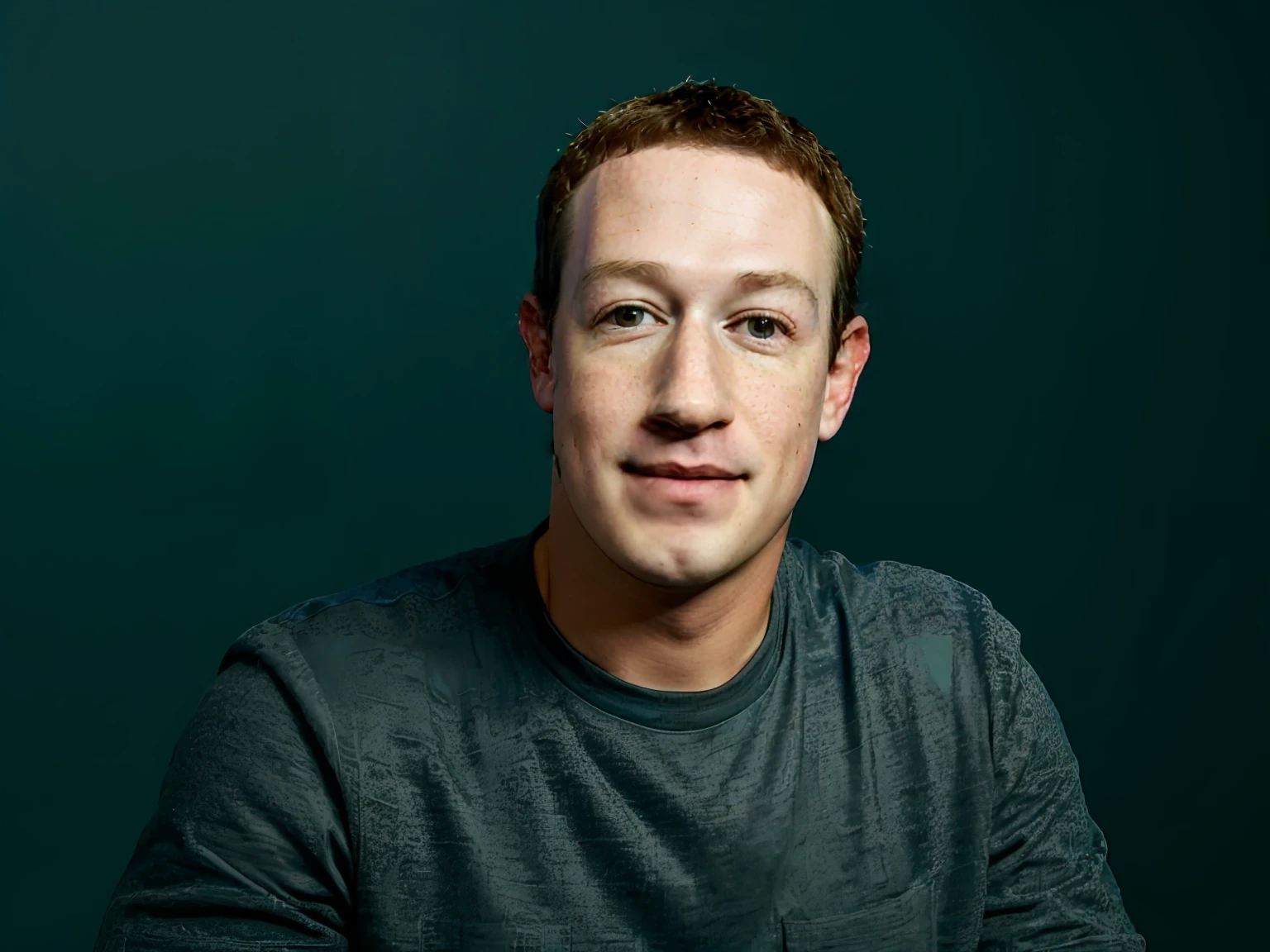 homem arafed em uma camisa cinza sentado em frente a um fundo azul, Retrato de Mark Zuckerberg, Retrato de uma marca Zuckerberg, Foto de Mark Zuckerberg, Marcos Zuckerberg, Zuckerberg, Marcos Zuckenberg, Ciborgue Mark Zuckerberg, Mark Zuckerberg como um humano, animatronic mark zuckerberg, mark zuckerberg as a robot, Mark Zuckerberg como uma abobrinha