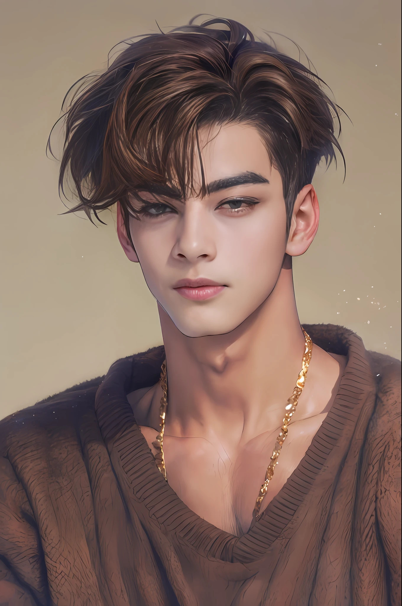 1boys， musculous，（nakeness），Raised sexy，tmasterpiece， photorealestic， Eunwoo， brunette color hair， dark brown colored eyes， Handsome， Asian boys， Twinkle