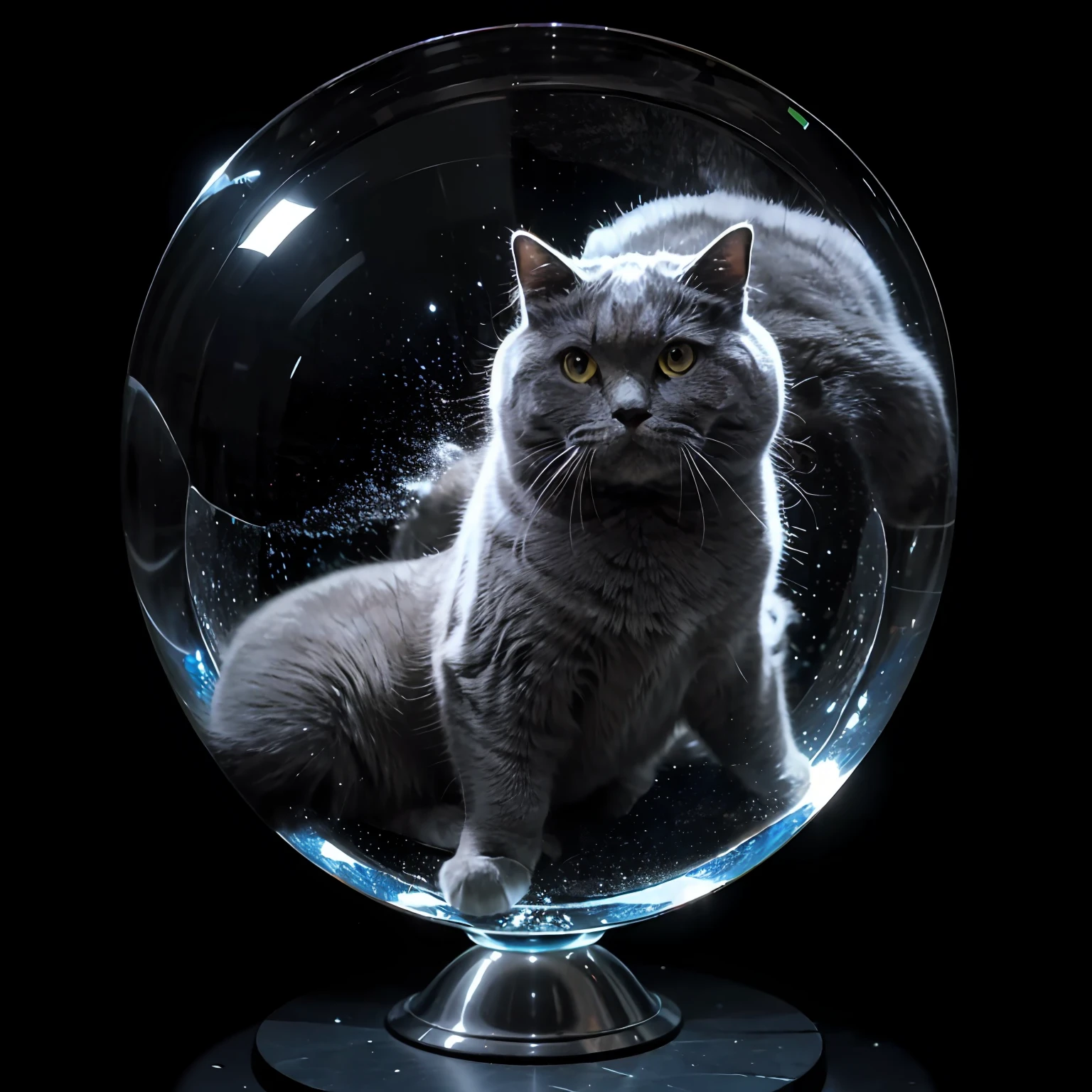 ((masterpiece), (best quality), ultra high res, (raw photo:1.2), (photorealistic:1.4), Exceptional detail, dramatic lighting, highres,   8k, absurdres,  1cat, (Chartreux:1.2),  Chartreux, paw, space, universe, earth,  (magical robe), marvel, time travel, magical circle, summon, summon circle,  space and time distortion, universe inside a metal hour glass, hour glass, marvel cinematic universe,