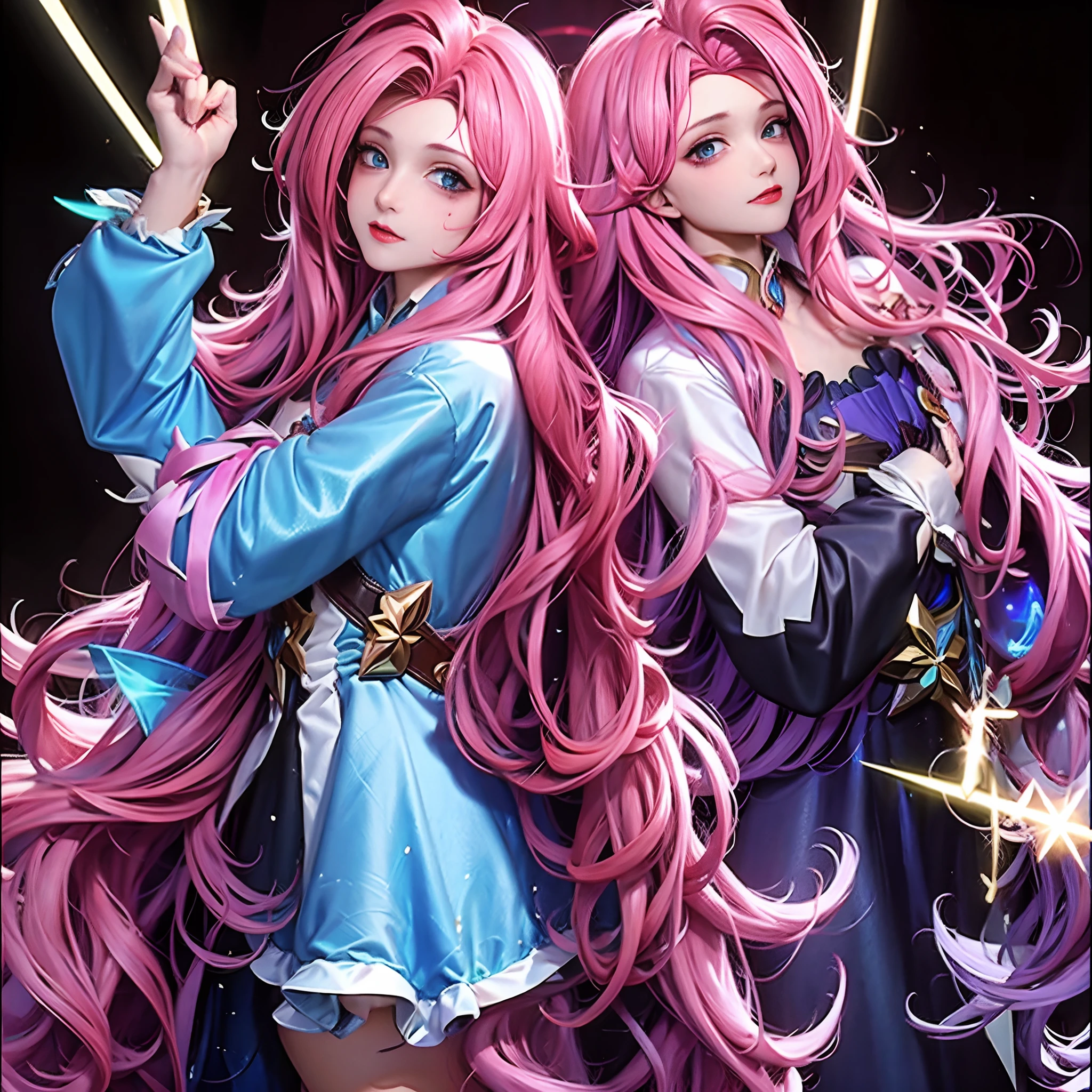 Cabelos Longos Rosa, Pose Fashion, Estilo Arcane, Estilo League of Legends