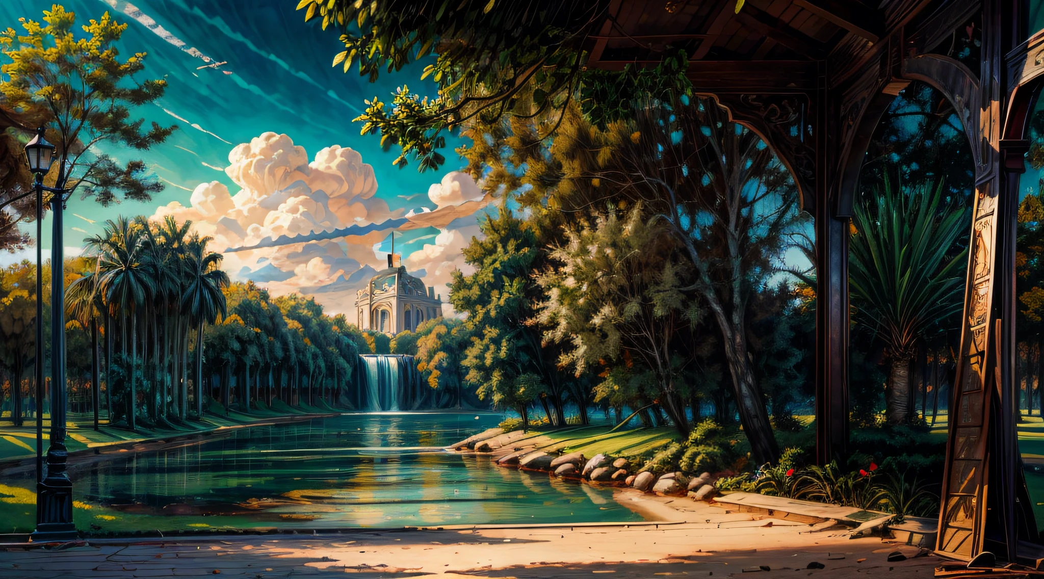 Pintura de Jesus sentado em um banco com um homem em um parque, Greg Olsen, breathtaking art, Arte inspiradora