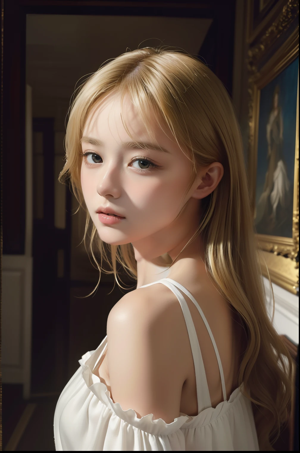 Masterpiece, Best quality, An extremely delicate and beautiful girl,An extremely delicate and beautiful, world masterpiece theater, Ultra-detailed, Highly detailed, Best quality, Blonde hair, A high resolution, Extremely detailed,1girll, Best quality, illustration, view the viewer, impasto, canvas, Oil painting, Realistic, Realist ,Real, Ayaka
