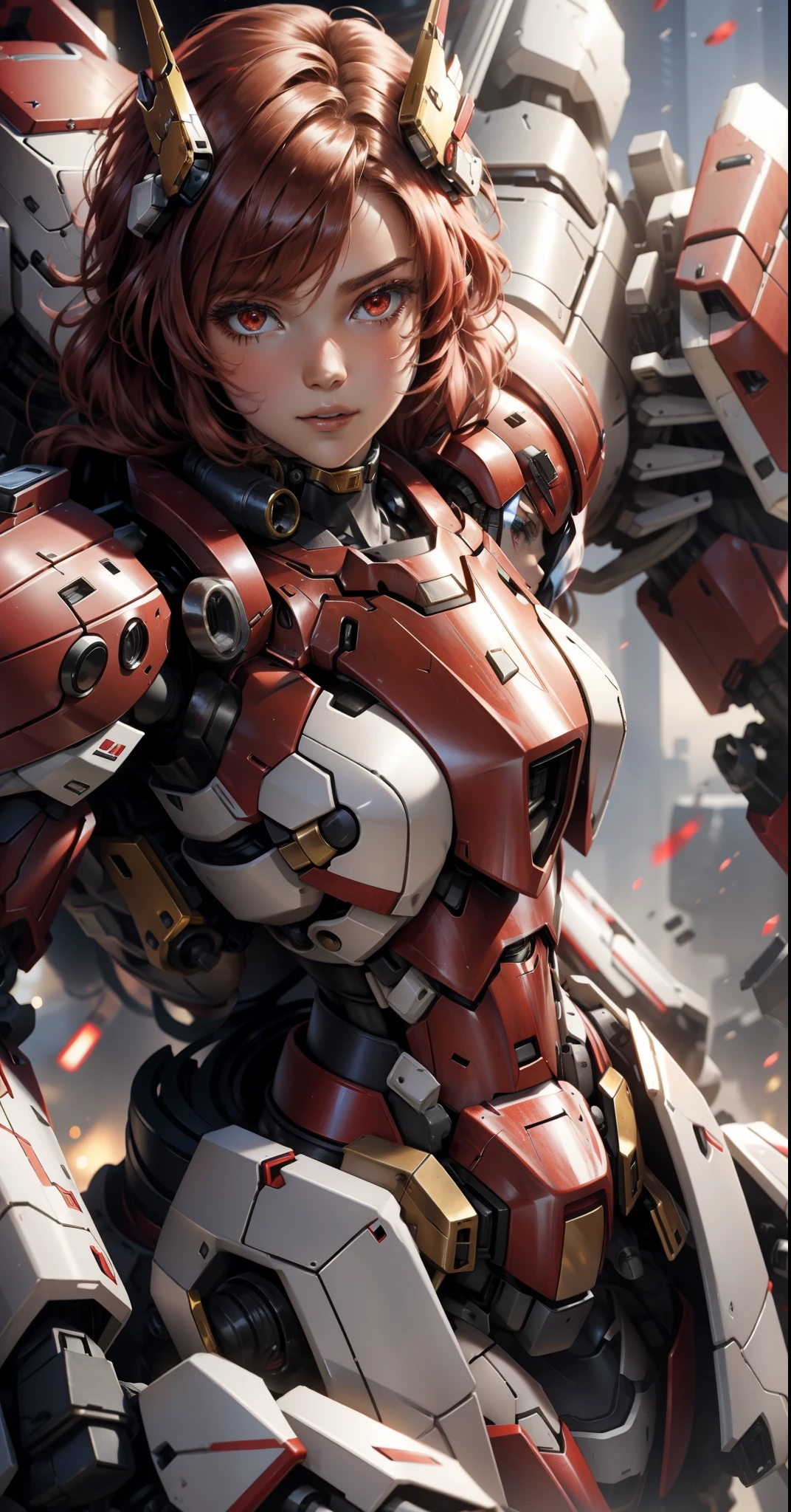 Piloto de Mecha Feminina (vermelho:1.4) Armadura que abraça mechas gigantes,corpo inteiro lésbica