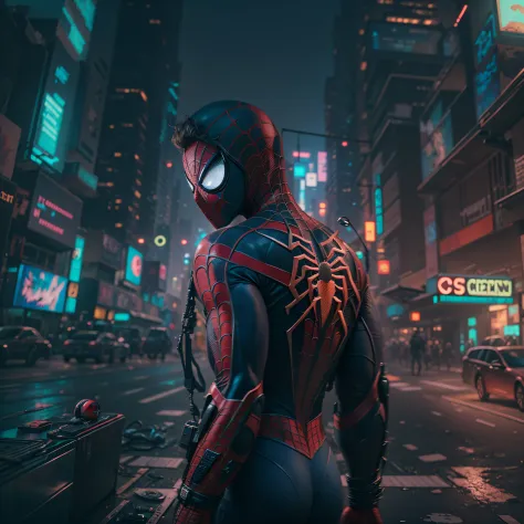 Spider man,Cyberpunk,8k.