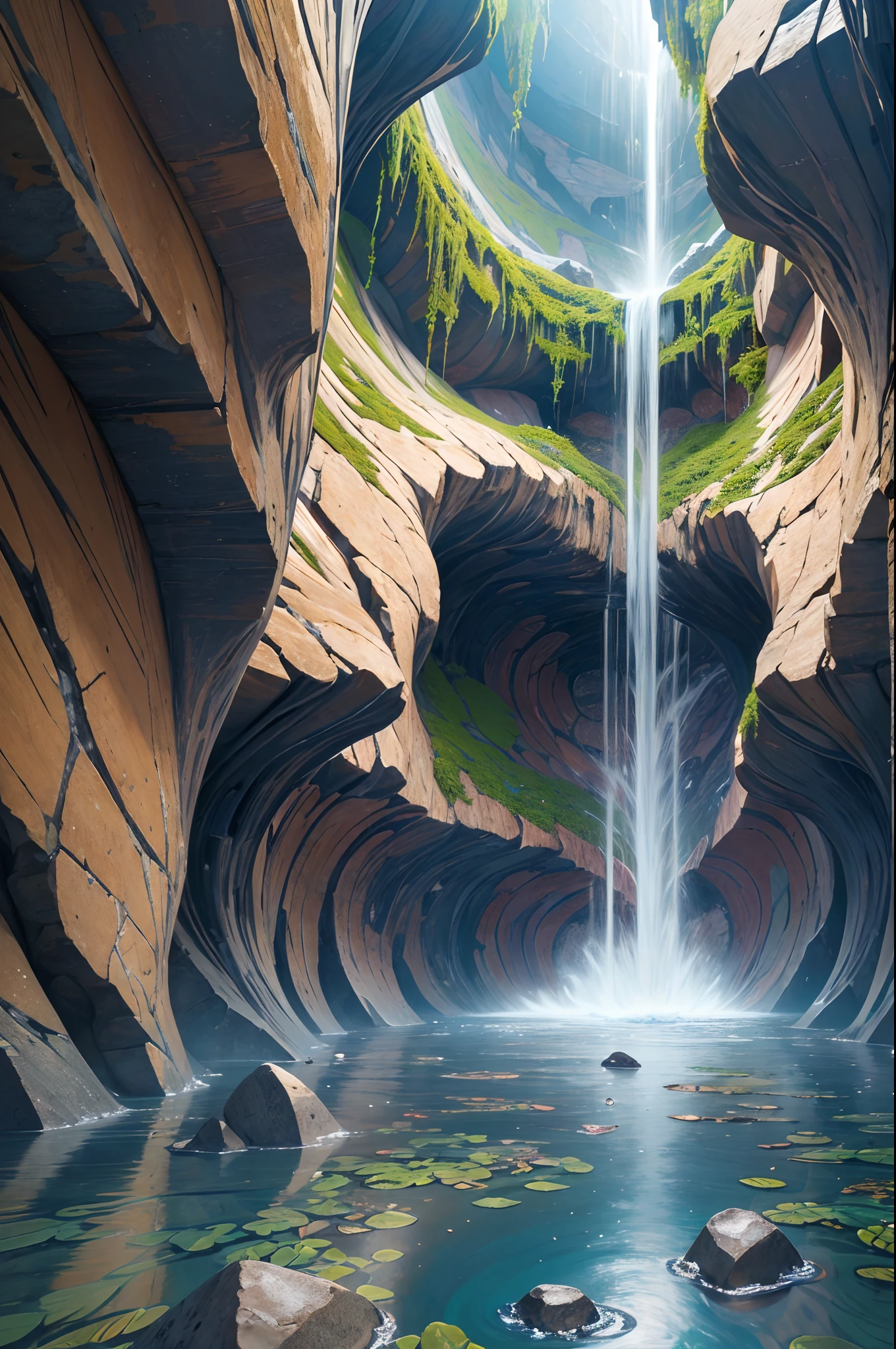 (masterpiece, top quality, best quality, official art, beautiful and aesthetic:1.2), extreme detailed,(fractal art:1.3),colorful,highest detailed in ultra detailed complex biomechanical hr geiger cave filled with rocks and stones and stalagmites and crystals, puddle,(best-quality:0.8), (best-quality:0.8), perfect anime illustration,(turbine:1.2),  BREAK