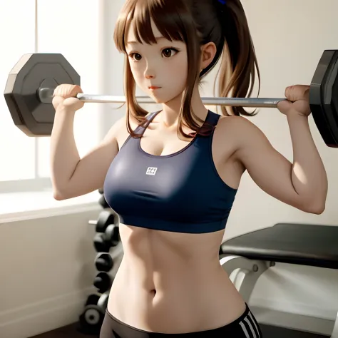 Cute anime workout girl