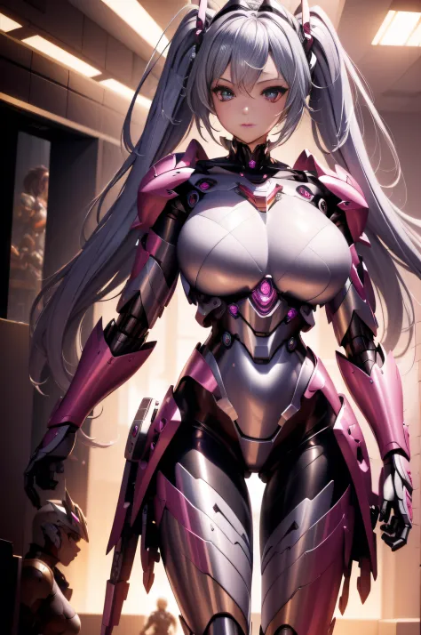 masterpiece,best quality,extremely detailed CG unity 8k wallpaper, ultra realistic,2 girl,large breast, mecha armor, mecha body ...