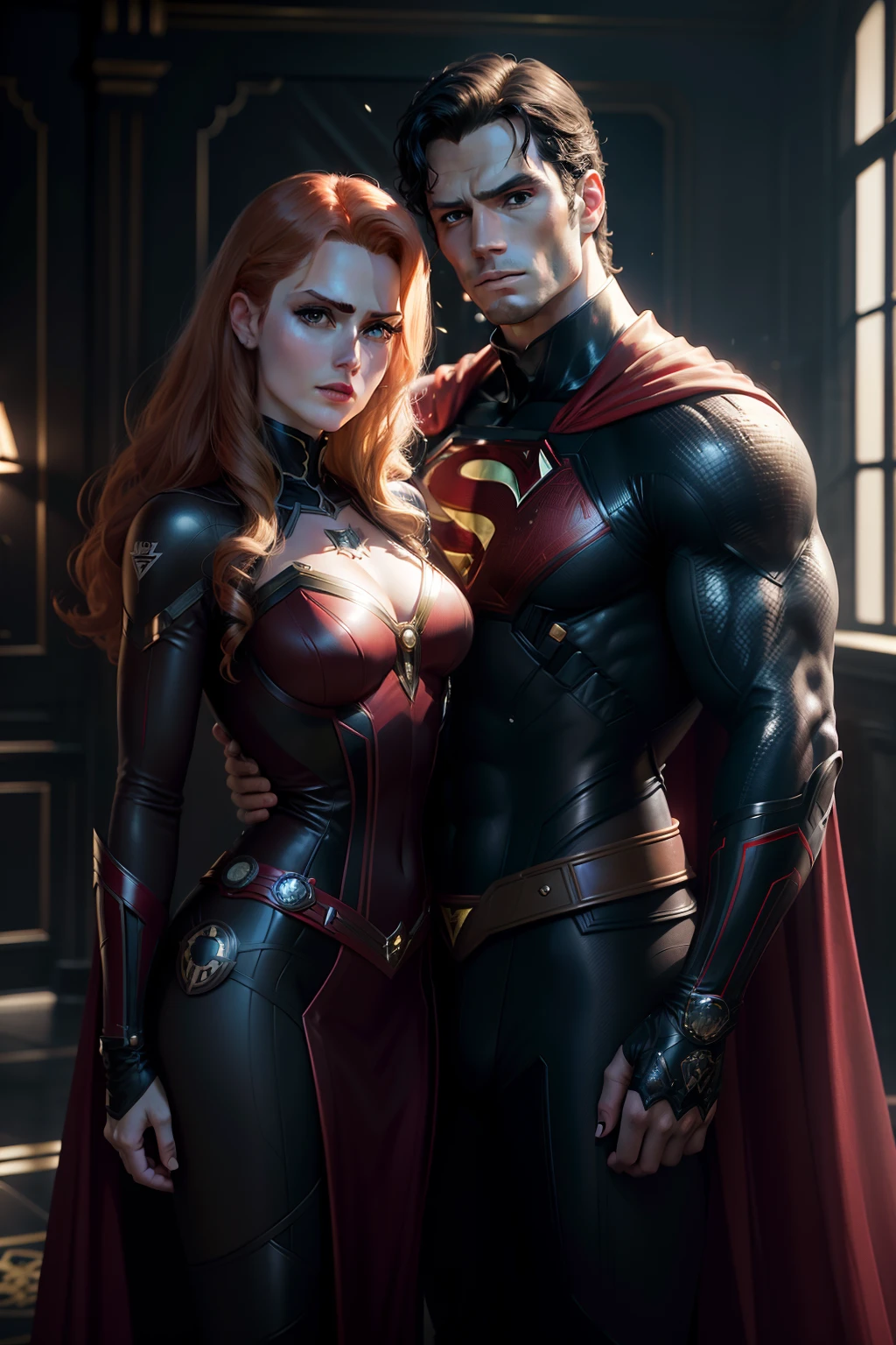 A man and woman dressed as superman and wonder wonder - SeaArt AI