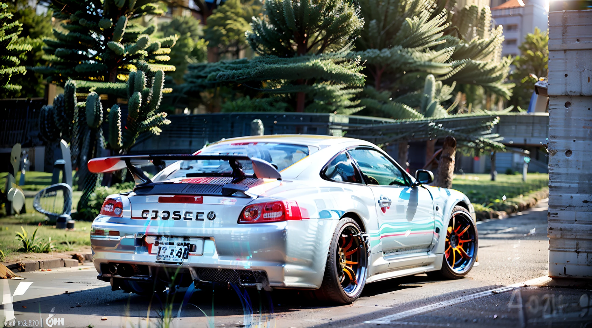 Close-up of a white Porsche 911GTS sports car parked in front of a pile of logs, Desktop background, automotive photography, automotive photography, vehicle photography, The light from the back window is backlighted, Wide body, porsche, inspired by Harry Haenigsen, auto photography, 🪔 🎨;🌞🌄, high quality desktop wallpaper, kodakchrome : : 8 k'', motorsports photography, The light from the back window is backlighted