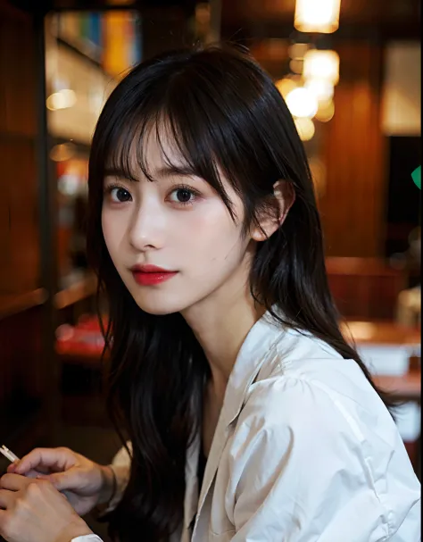 Beautiful woman with gentle and attractive Japan, half-body photo, delicate  and sexy collarbone, attractive plump face, double eyelids - SeaArt AI