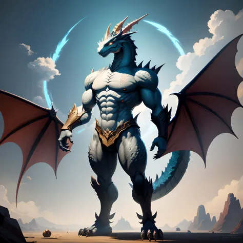 A giant magic dragon，Game illustration style，highly details，whole body display
