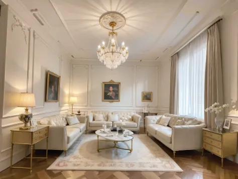 ，masterpiece, best quality，8k, ultra highres，Enter this living room，It is as if traveling back to the court of the 18th century。...