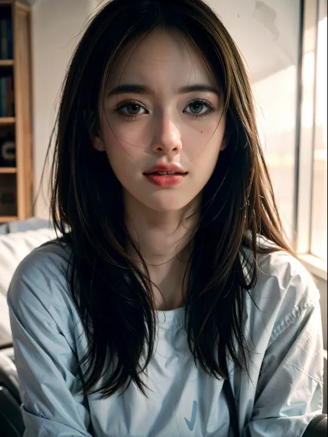 (Ultra Realistic), (Illustration), (Increased Resolution), (8K), (Extremely Detailed), (Best Illustration), potrait, face, beautiful and cute girl, white and smooth skin, robotic eyes.