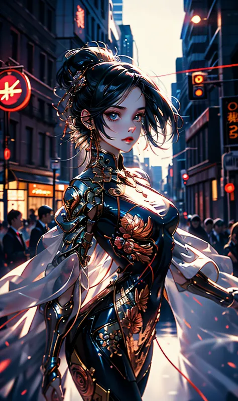 (best qualityer:0.8),
(best qualityer:0.8), Perfect anime illustration, extreme closeup portrait of a pretty woman walking through the city, dynamic lights,