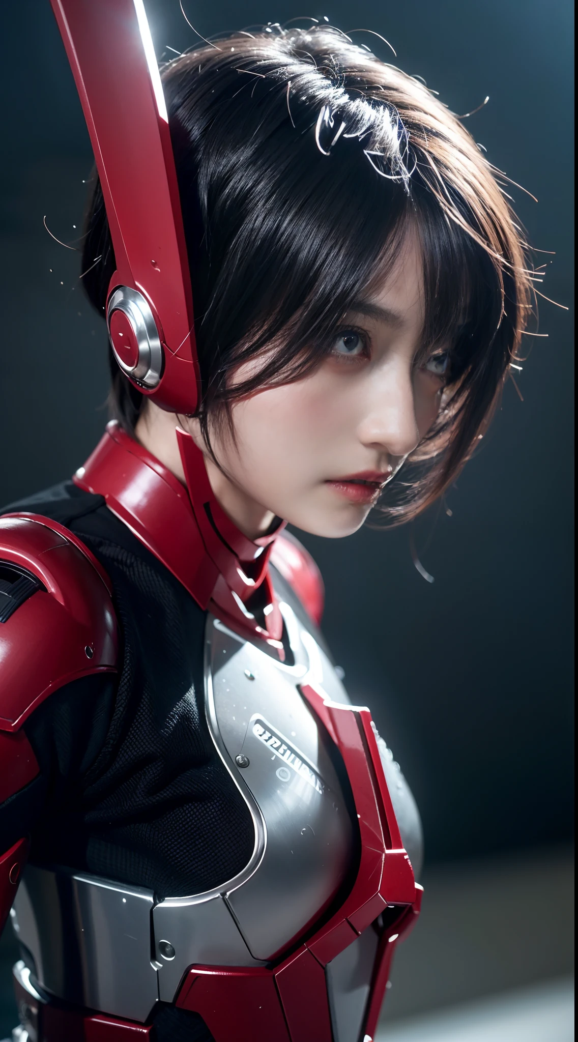 (1girl:1.3), solo,__body-parts__, official art, unity 8k wallpaper, ultra detailed, beautiful and aesthetic, beautiful, masterpiece, best quality, RAW, masterpiece, super fine photo,, best quality, super high Resolution, photorealistic, sunlight, full body portrait, stunningly beautiful,, dynamic pose, delicate face, vibrant eyes, (side view), she is wearing a futuristic Iron Man mech, red and gold, Highly detailed abandoned warehouse background, detailed face, detailed complex busy background, messy, gorgeous, milky, high detailed skin, realistic skin details, visible pores, sharp focus, volumetric fog, 8k uhd, dslr camera, High quality, film grain, fair skin, photorealism, lomography, sprawling metropolis in a futuristic dystopia, view from below, translucent