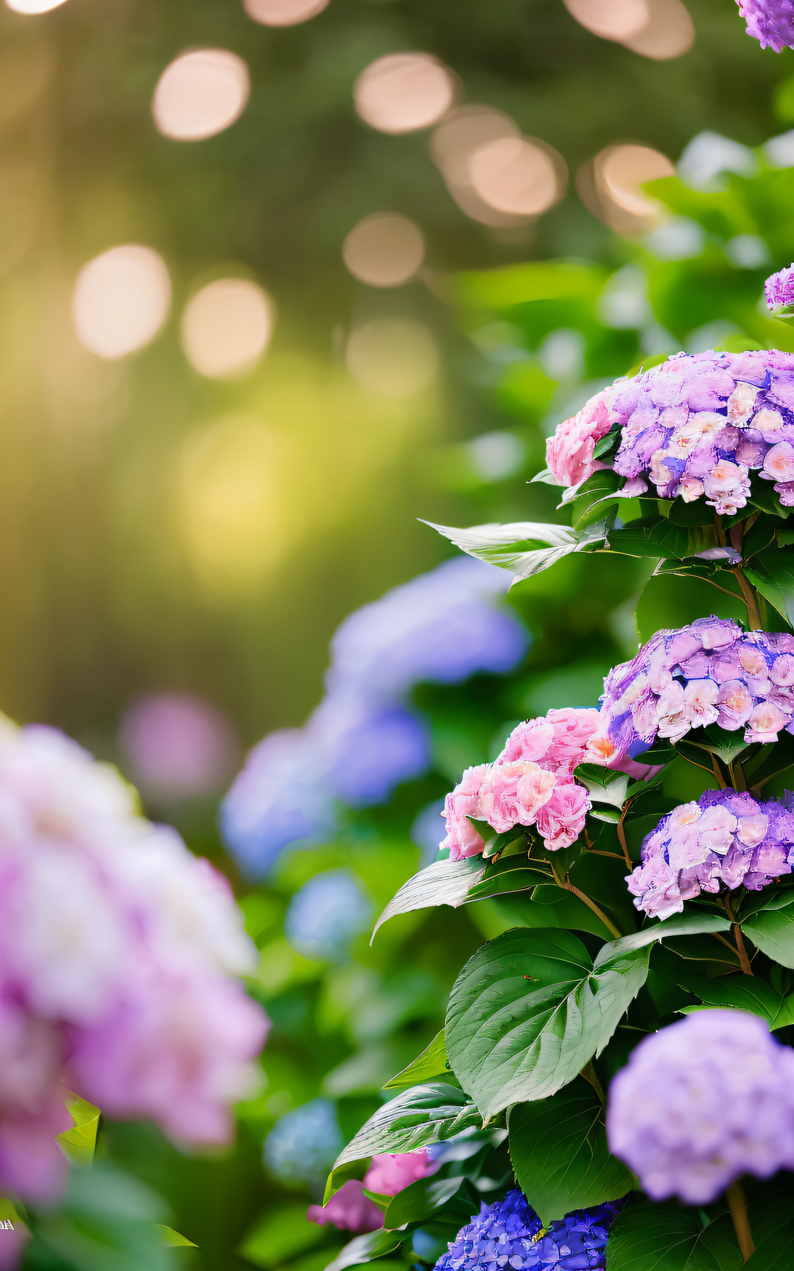 20 years old, twilight rays, wedding dress, corolla, (((Tokugawaen)), hydrangea front bokeh, bokeh, photorealistic, surrounded by hydrangeas, background dark, smiling, (one girl), (sunset: 1.3), (8k, raw photography, best quality, masterpiece: 1.2), (realistic, photorealism: 1.37), best quality, ultra high resolution, (focus plane: 1.8), ( Portrait: 1.7), (Intense:1.1), (Details:1.1), (Highest Quality), (Analog:1.2), (High Sharp), Canon EOS R Photography, (Summer Dress:1.4), (Standing in a Flower Garden:1.3), (Vivid and Colorful:1.3)