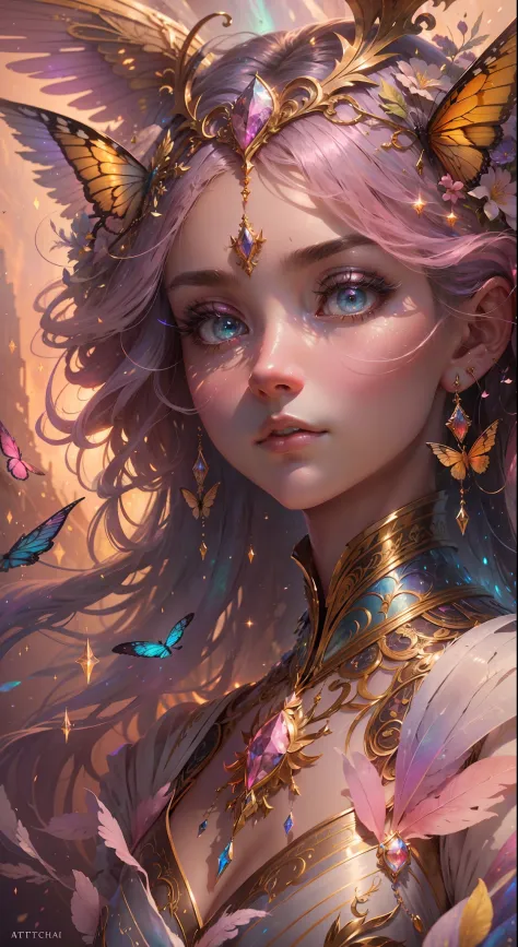(((masterpiece))), (((best quality))), ((ultra-detailed)),(highly detailed CG illustration), ((an extremely delicate and beautiful)),cinematic light, Create a stunning fantasy artwork that mimics the style of currently trending masters of the genre. The ar...