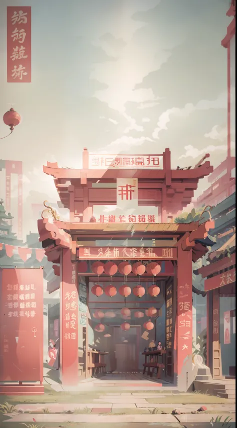 poster nanchang tengwang pavilion china city illustration high quality