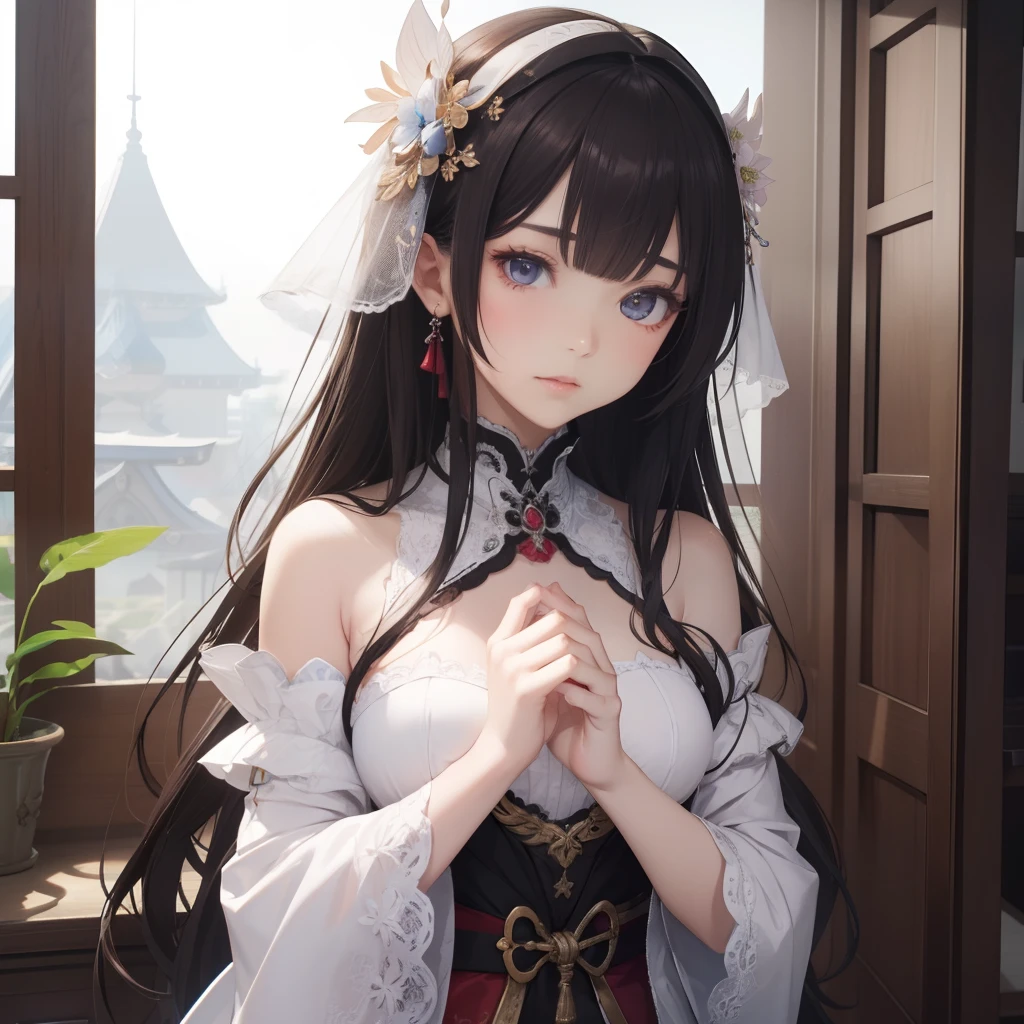 top-quality、​masterpiece、illustratio、full body illustration、extremely delicate and beautiful、Smaller chest、Raw feet、extremely details CG、Unity、8k wallpaper、astonishing、finely detail、​masterpiece、top-quality、Official art、the Extremely Detailed CG Unity 8K Wallpapers、absurderes、incredibly absurdness、huge filesize、ultra-detailliert、hight resolution、ighly detailed、a beautiful detailed girl、extremely detailed eye and face、beatiful detailed eyes、Facial light、(Genshin costume:0.8)、２girl with、Nasty look、mesugaki