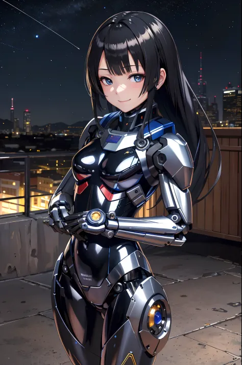 ((masutepiece,Best quality, Detailed)), 1girl in, Solo, Cowboy shot, Outdoors, Night, Cityscape, Starry sky, Detailed eyes,
Oshi...