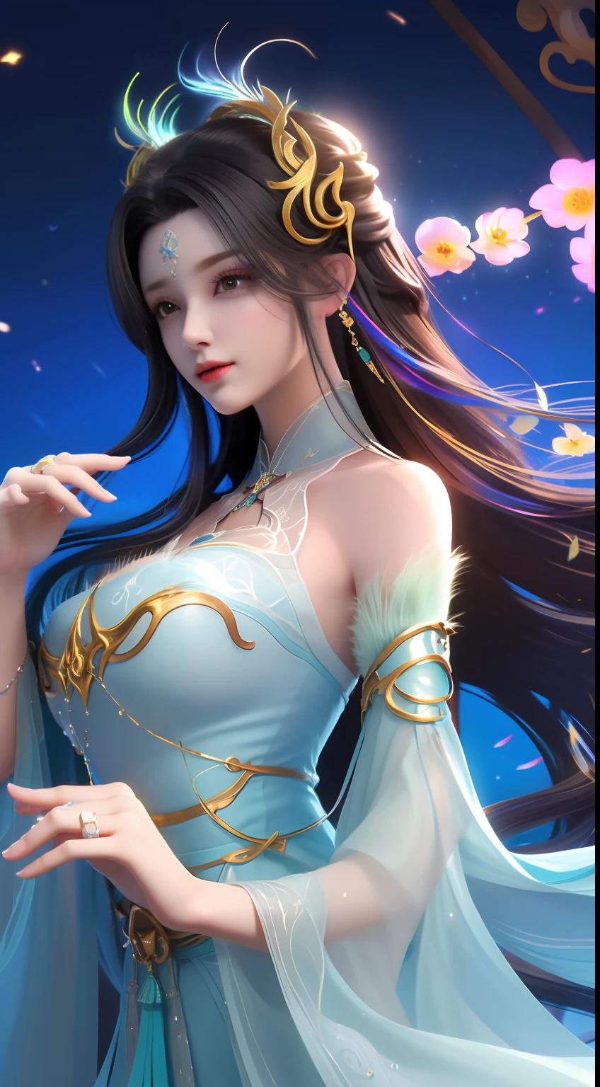 (8k, RAW photo:1.2), best quality, ultra high res,dramatic angle,(fluttered detailed color splashs), (illustration),(((1 girl))),(long hair),(rain:0.9), (head gear:1.4),There is an ancient palace beside the girl,Breast enlargement,Hanfu,(focal point),colored ink drawing,(Splash color),Splash color,(((colorful))),(sketching:0.8) , Masterpiece, best quality, beautiful painted, highly detailed,(denoising:0.6),[splash ink],((ink refraction)), (beautiful detailed sky),moon,highly,detaild,(masterpiece, best quality, extremely detailed） CG unity 8k wallpaper，tmasterpiece，Best quality at best，ultra - detailed），（Stone garlic），