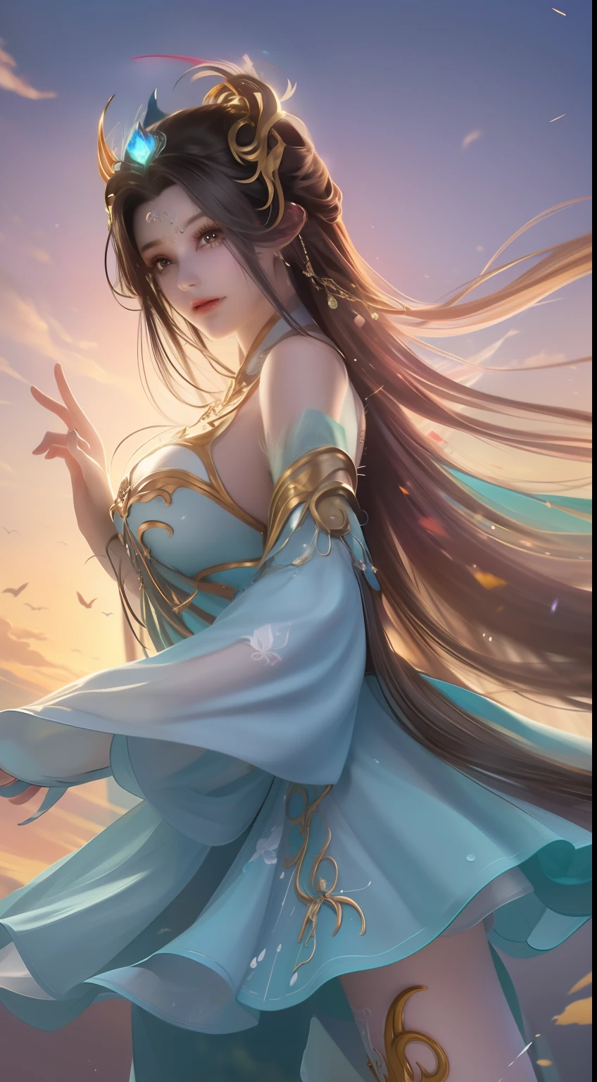 (8k, RAW photo:1.2), best quality, ultra high res,dramatic angle,(fluttered detailed color splashs), (illustration),(((1 girl))),(long hair),(rain:0.9), (head gear:1.4),There is an ancient palace beside the girl,Breast enlargement,Hanfu,(focal point),colored ink drawing,(Splash color),Splash color,(((colorful))),(sketching:0.8) , Masterpiece, best quality, beautiful painted, highly detailed,(denoising:0.6),[splash ink],((ink refraction)), (beautiful detailed sky),moon,highly,detaild,(masterpiece, best quality, extremely detailed） CG unity 8k wallpaper，tmasterpiece，Best quality at best，ultra - detailed），（Stone garlic），