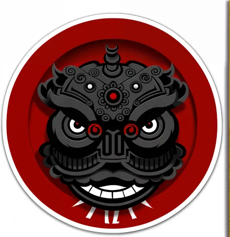 A close-up of a black and white picture of a face, samurai mask, oni mask, 中 国 鬼 节, tengu mask, momoshiki ōtsutsuki, demon samurai mask, asura from chinese myth, Sticker design vector art, ancient china art style, Oriental face, tribal mask, ornate mask, k...