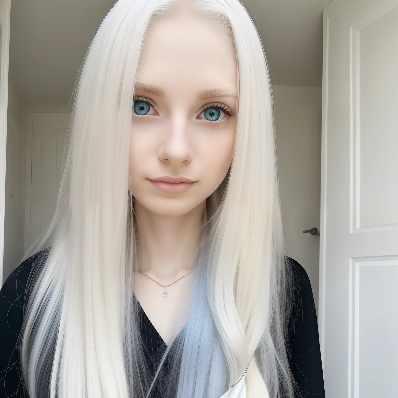 a close up of a person with long blonde hair and blue eyes, standing, full body, with white long hair, with long white hair, perfect white haired girl, long blonde hair and large eyes, long blonde hair and blue eyes, long blonde hair and big eyes, amouranth, extremely pale blond hair, albino white pale skin, very very pale blond hair, her hair is white