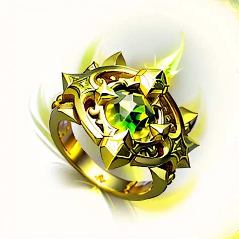 A gold ring，There is a green dragon on it, gold green creature, fantasy game spell symbol, world of warcraft spell icon, fantasy game spell icon, ability image, elder ring, simple magic ring of poison, orb of agamento, golden circlet, character icon, magic...