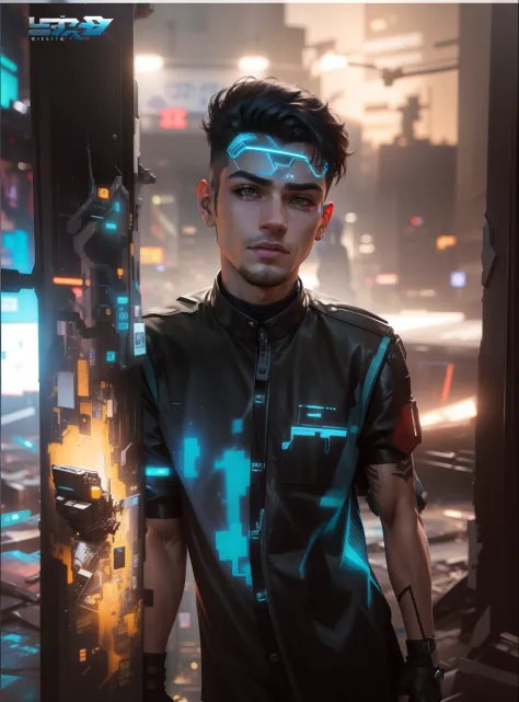 Change background cyberpunk handsome boy, realistic face, 8k, ultra realistic, same to same,