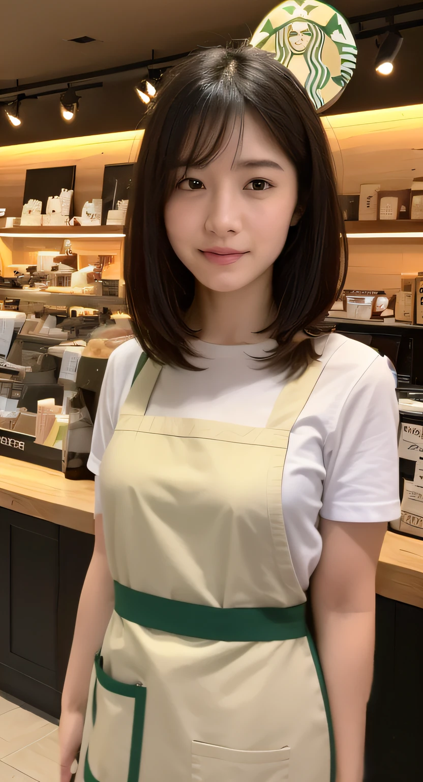 Coffee shop clerk clothes、Green apron