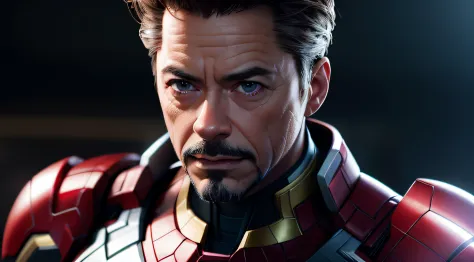 Marvel, Old man Tony Stark, realistically, dynamic lights, old, gray stubble, full shoot, (extremely detailed CG unity 8k wallpaper), trending on ArtStation, trending on CGSociety, High Detail, Sharp focus, dramatic, photorealistic