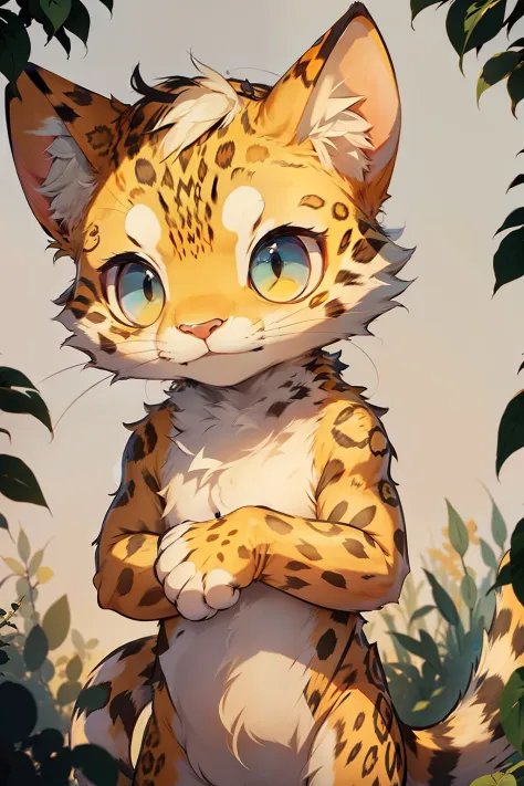 A cute cartoon leopard