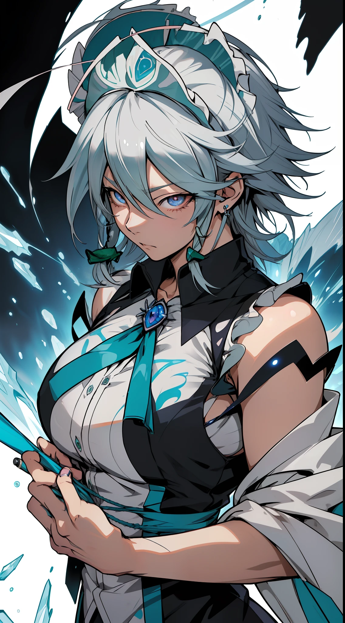 anime) . female ((((Sakuya Izayoi: 2.0)))) (deep blue eyes + 